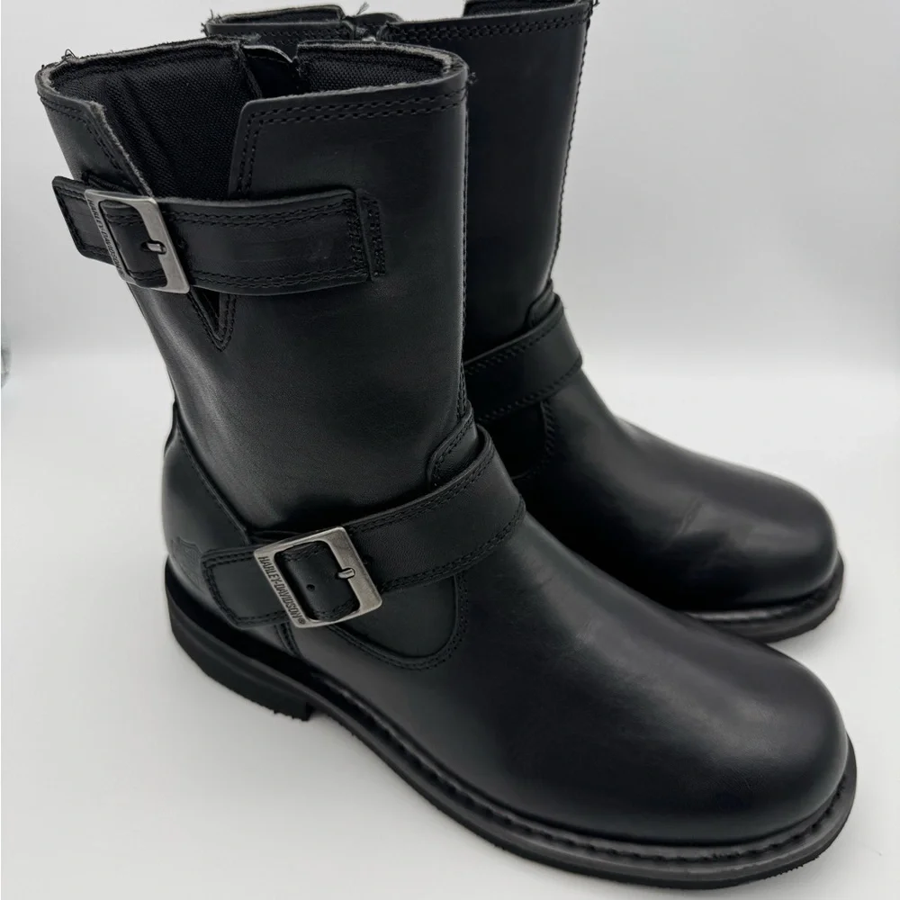 Harley-Davidson Women's 10 Barlyn 6-Inch Engineer Black Motorcycle Boots, D84721 - Picture 5 of 13